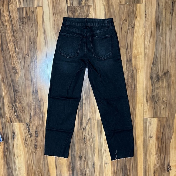 black high rise straight jeans, size 0/24W - Picture 2 of 2